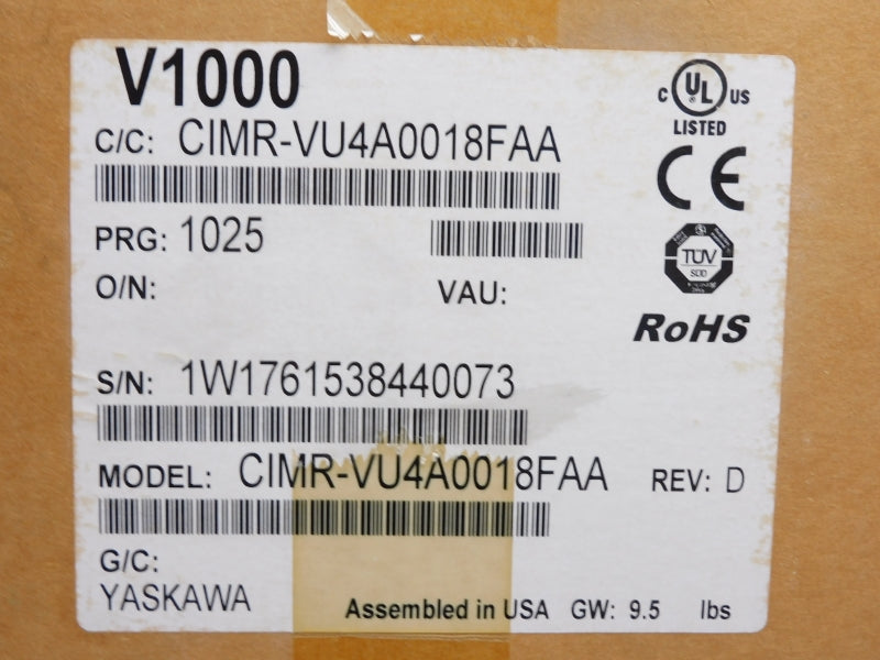 YASKAWA CIMR-VU4A0018FAA 380-480V 15.0/20.0A NSMP