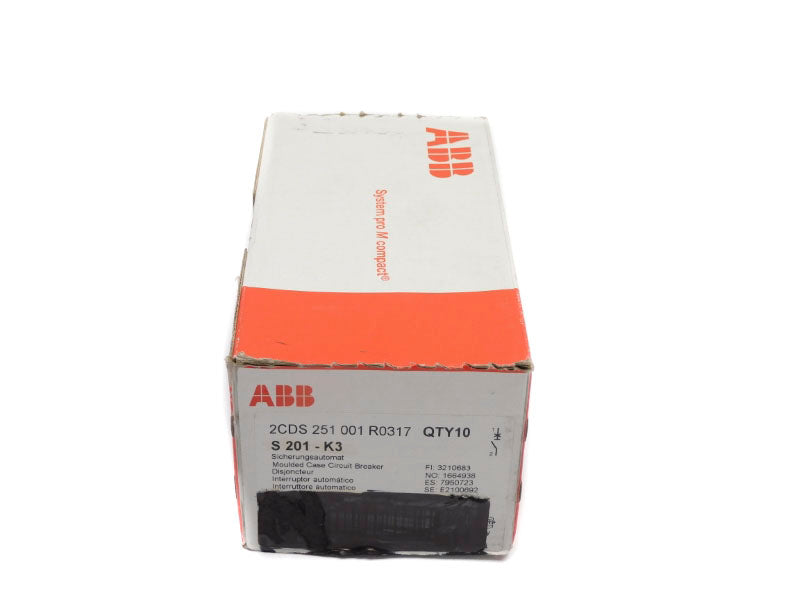 ABB 2CDS251001R0317 S201-K3 3A (PKG OF 10) NSFS