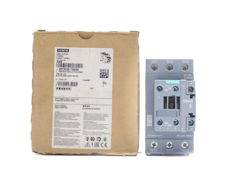 SIEMENS 3RT2036-1NB30 20-33V 51A NSMP