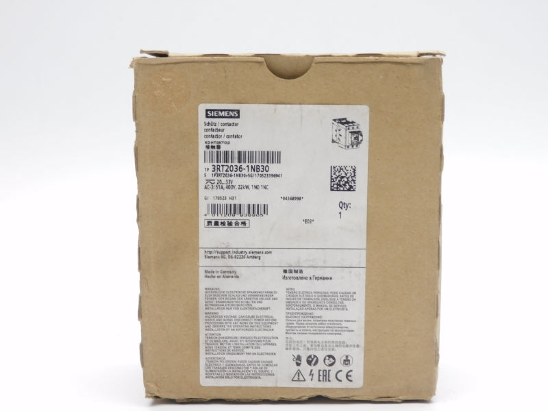 SIEMENS 3RT2036-1NB30 20-33V 51A NSMP