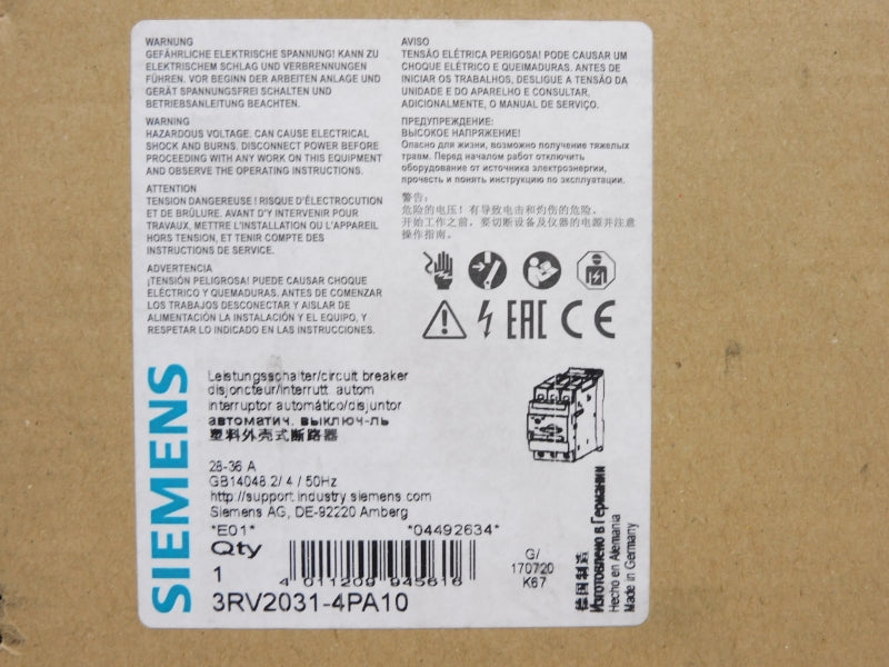 SIEMENS 3RV2031-4PA10 690V 28-36A NSMP