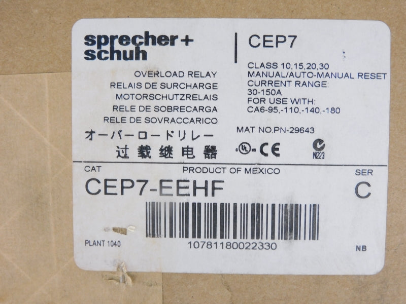 SPRECHER+SCHUH CEP7-EEHF SER. C 30-150A NSFS