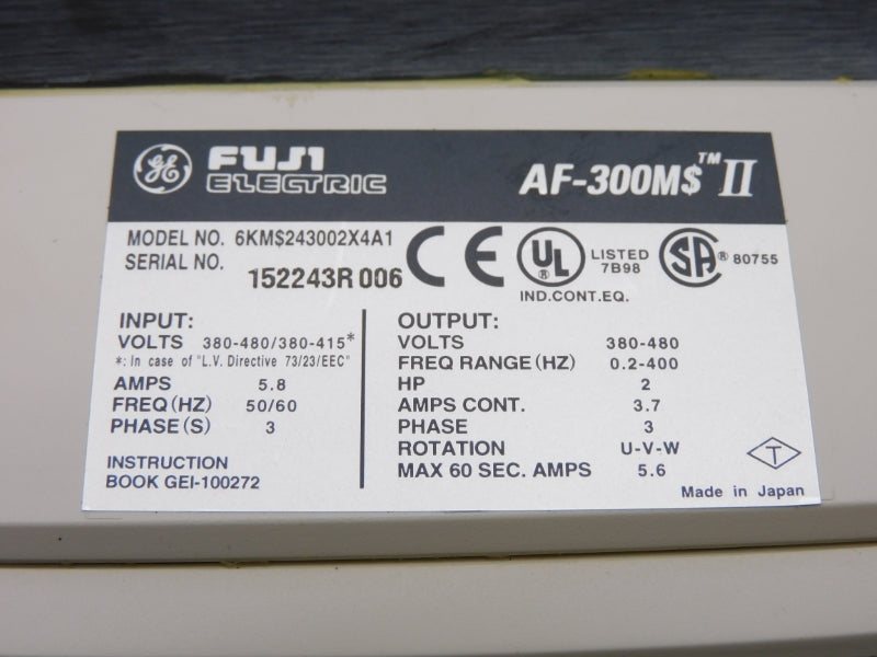 FUJI ELECTRIC 6KMS243002X4A1 380-480V 5.8A NSMP