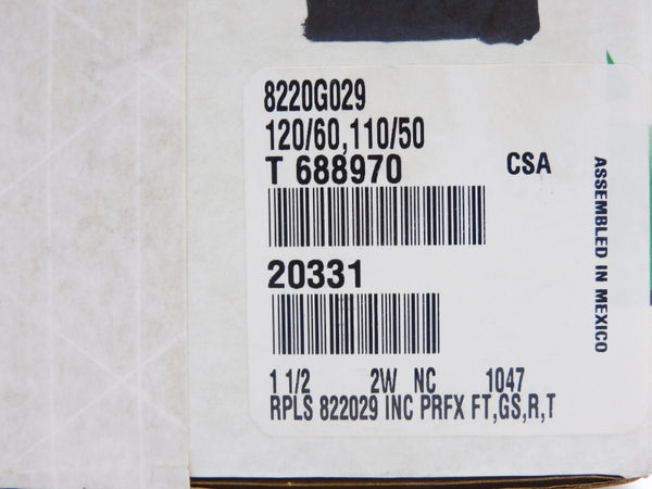 ASCO 8220G029 110/120V 1-1/2" NSFS