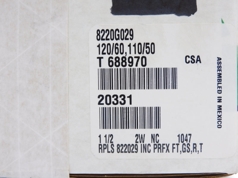 ASCO 8220G029 110/120V 1-1/2" NSFS