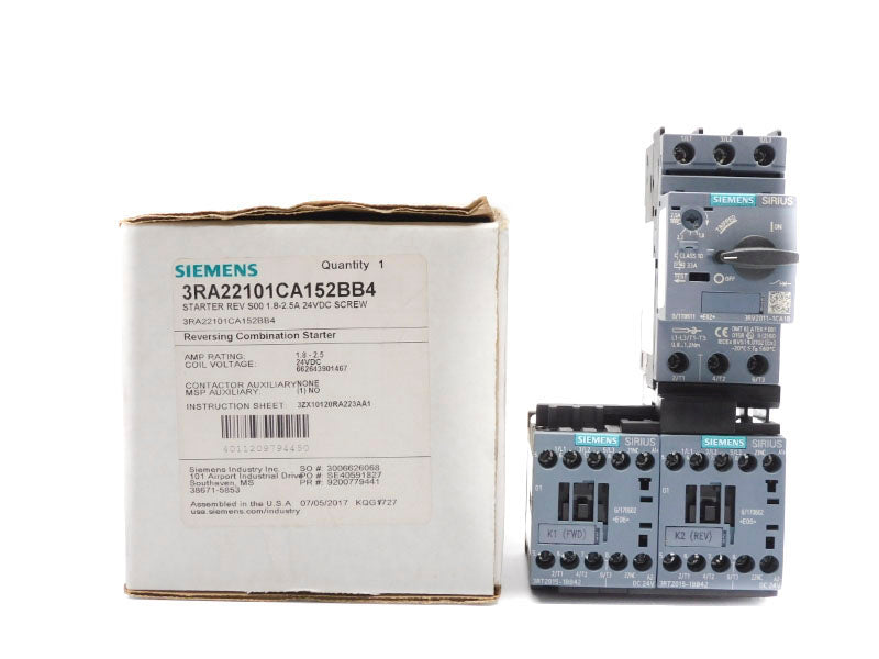 SIEMENS 3RA22101CA152BB4 24VDC 1.8-2.5A NSMP