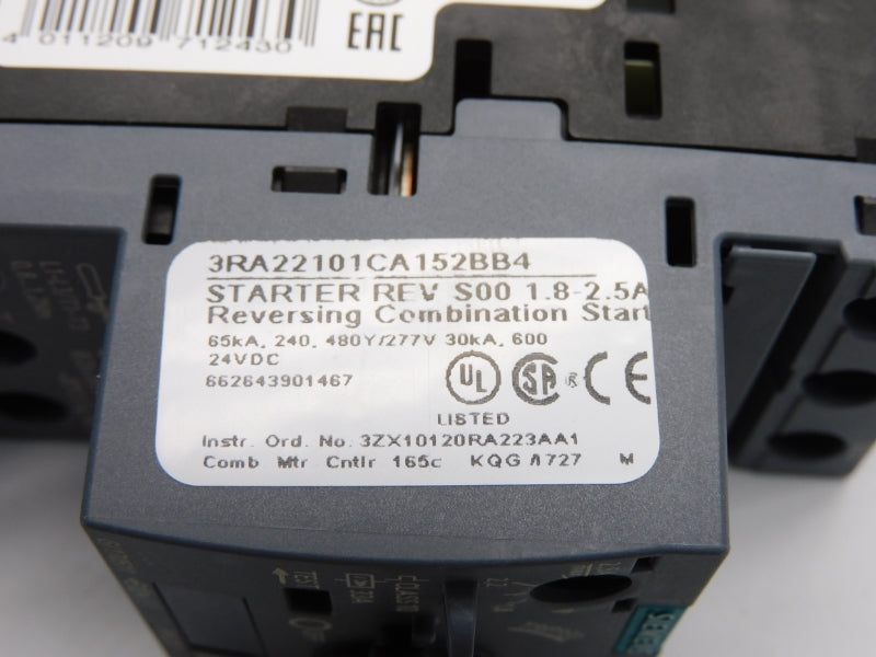 SIEMENS 3RA22101CA152BB4 24VDC 1.8-2.5A NSMP