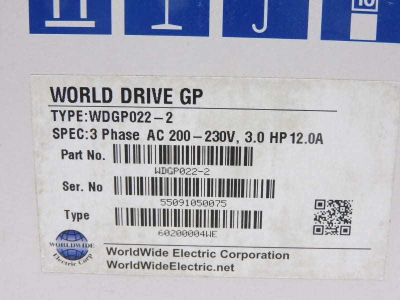 WORLDWIDE ELECTRIC WDGP022-2 200-230V 14.5A NSMP