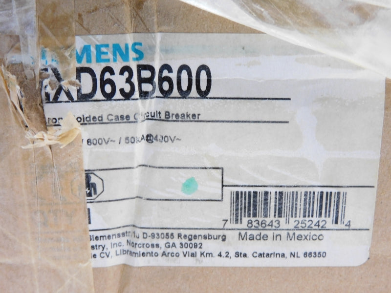 SIEMENS MXD63B600 600V 600A (AS PICTURED) NSMP