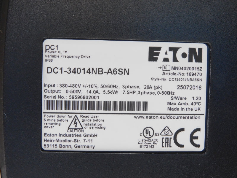 EATON DC1-34014NB-A6SN 380-480V 20A NSMP