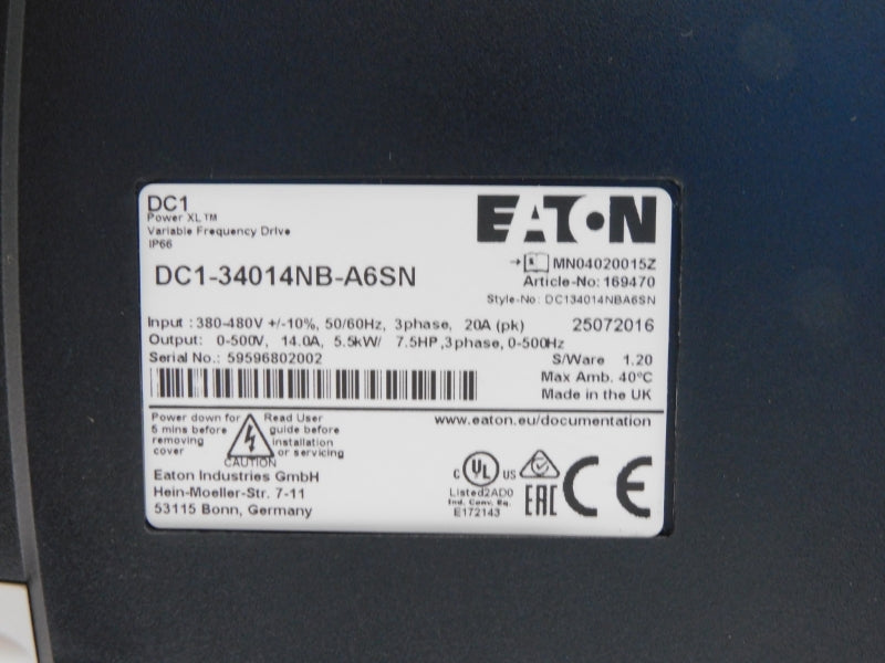 EATON DC1-34014NB-A6SN 380-480V 20A (AS PICTURED) NSMP