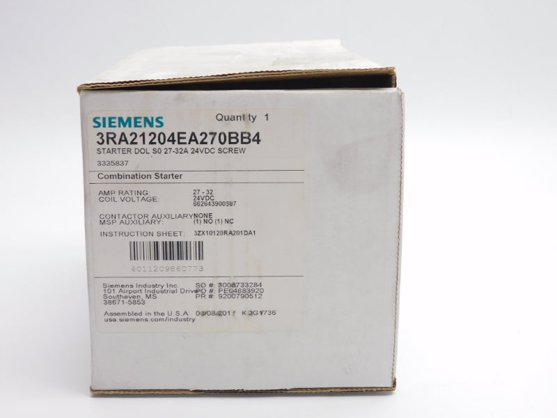 SIEMENS 3RA21204EA270BB4 24VDC 27-32A NSMP