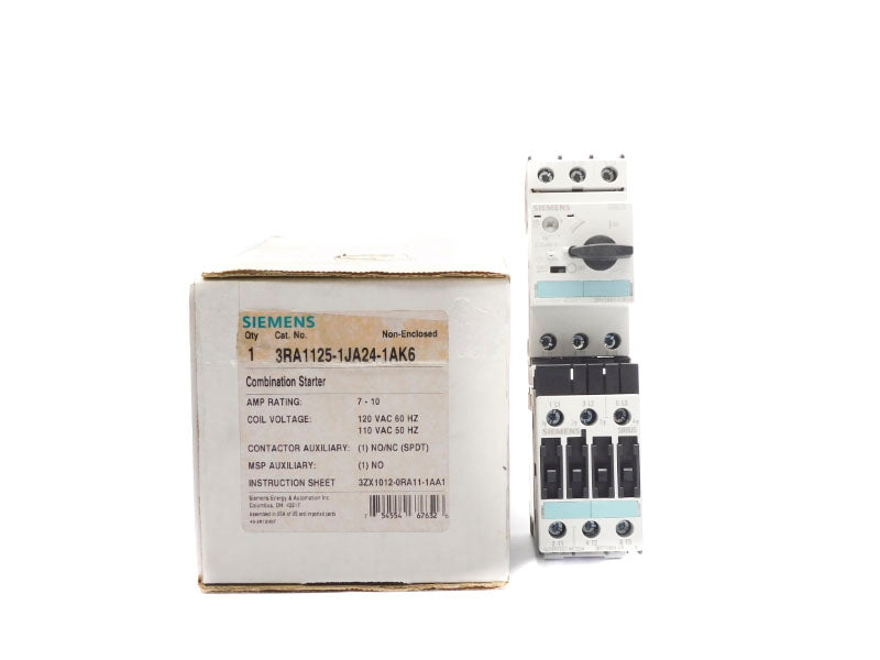 SIEMENS 3RA1125-1JA24-1AK6 110/120VAC 7-10A NSMP