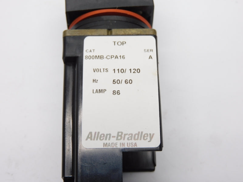 ALLEN BRADLEY 800MB-CPA16A SER. A 110/120V (WH) NSMP