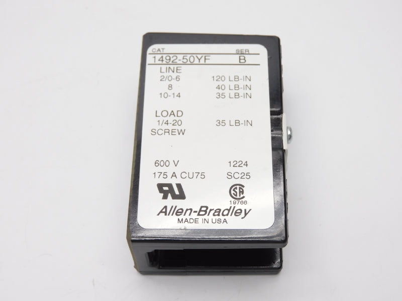 ALLEN BRADLEY 1492-50YF SER. B 600V 175A (WH) NSMP
