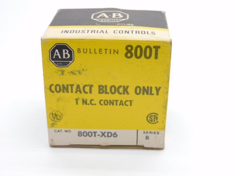 ALLEN BRADLEY 800T-XD6 SER. B 600VAC (BK/YL) NSMP