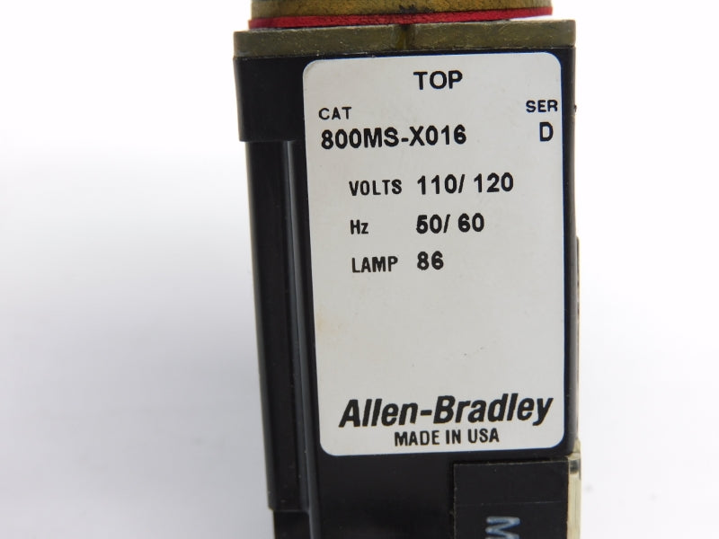 ALLEN BRADLEY 800MS-X016A SER. D 110/120V (GY/BL) NSMP