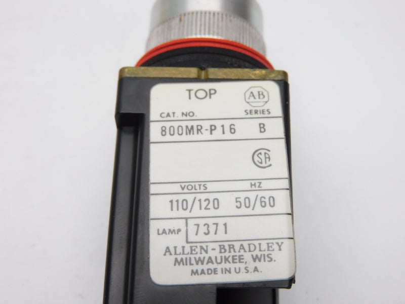 ALLEN BRADLEY 800MR-P16 SER. B 110/120V (NO BULB) (BK/YL) NSMP