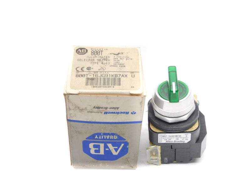 ALLEN BRADLEY 800T-16JG91KB7AX SER. U 120V (GY/BL) NSMP
