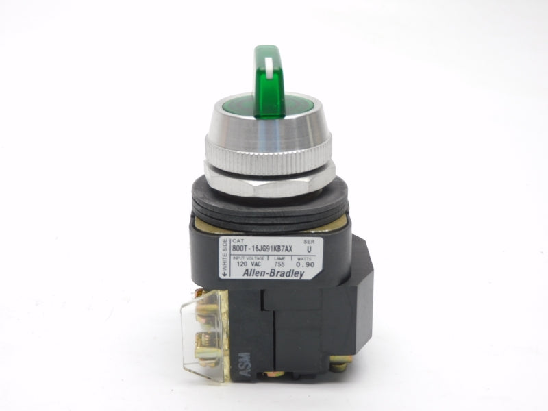 ALLEN BRADLEY 800T-16JG91KB7AX SER. U 120V (GY/BL) NSMP