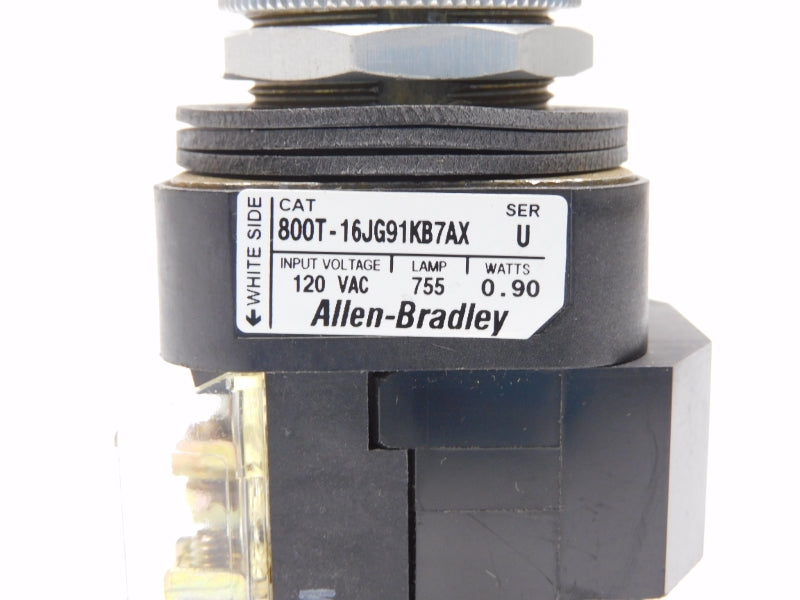 ALLEN BRADLEY 800T-16JG91KB7AX SER. U 120V (GY/BL) NSMP