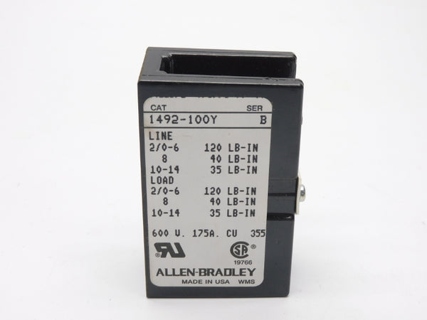 ALLEN BRADLEY 1492-100Y SER. B 600V 175A (BK/YL) NSMP