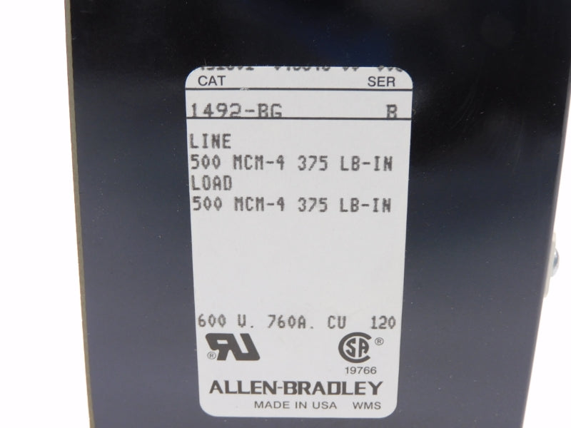 ALLEN BRADLEY 1492-BG SER. B 600V 760A (GY/BL) NSMP