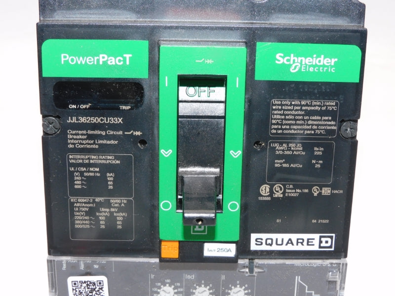 SQUARE D JJL36250CU33X 600V 250A NSNP
