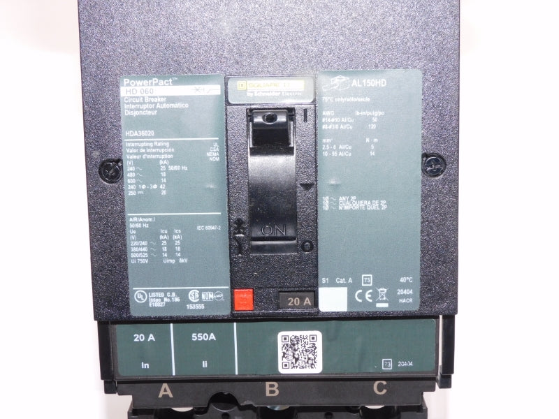 SQUARE D HDA36020 600V 20A NSNP