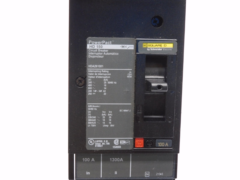 SQUARE D HDA261001 600V 100A NSNP