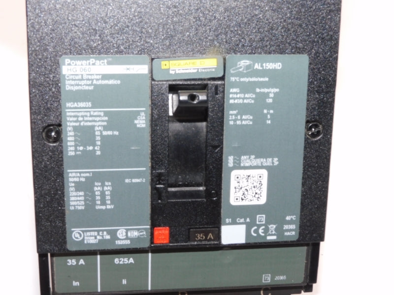 SQUARE D HGA36035 600V 35A NSNP
