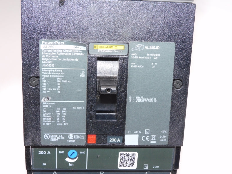 SQUARE D JJA36200 600V 200A (AS PICTURED) NSNP