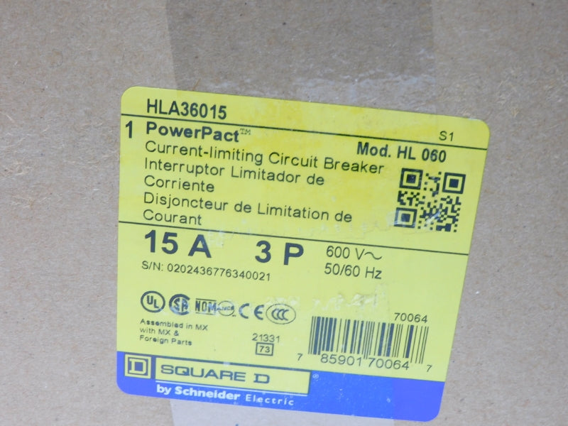 SQUARE D HLA36015 600V 15A NSMP