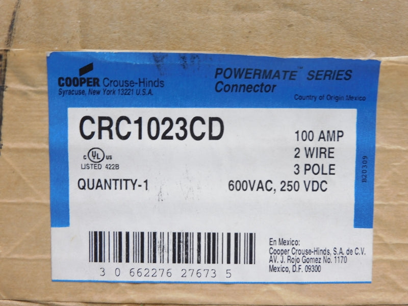 CROUSE HINDS CRC1023CD 600VAC 100A NSMP