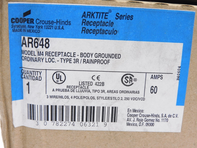 CROUSE HINDS AR648 250VDC 60A NSMP