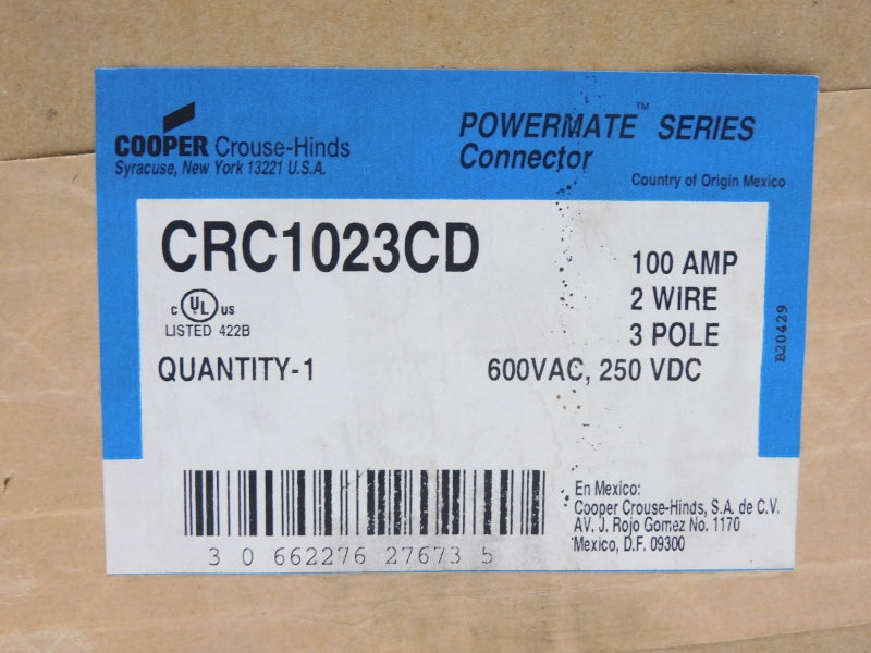 CROUSE HINDS CRC1023CD 600VAC 100A NSFS