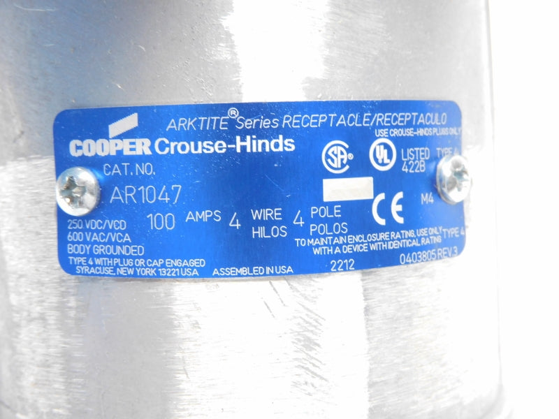 CROUSE HINDS AR1047 600VAC 100A NSMP