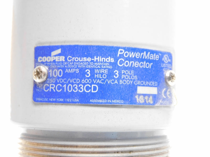 CROUSE HINDS CRC1033CD 600VAC 100A NSMP