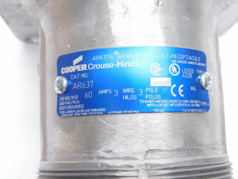 CROUSE HINDS AR637 600VAC 60A NSMP