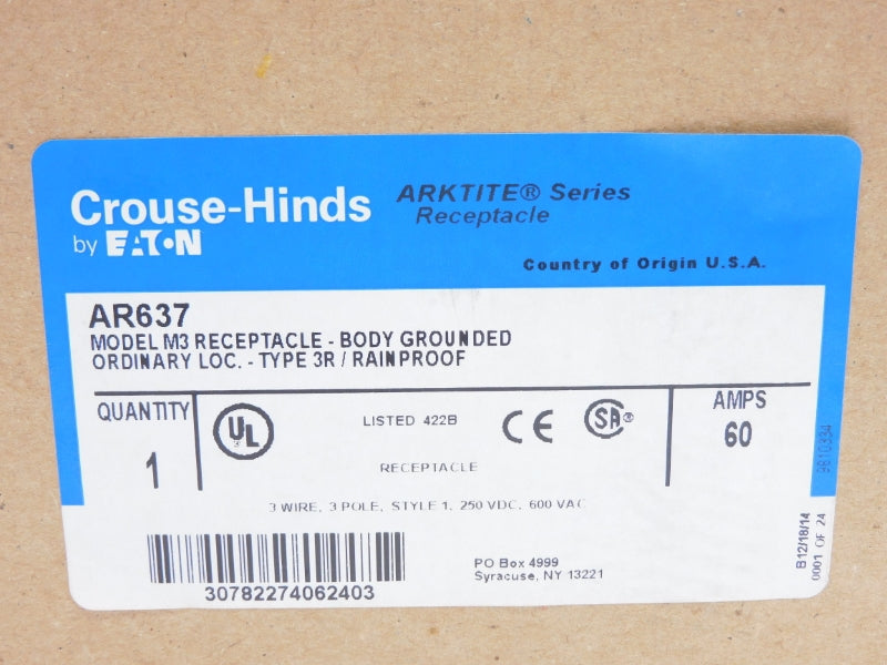 CROUSE HINDS AR637 600VAC 60A NSMP