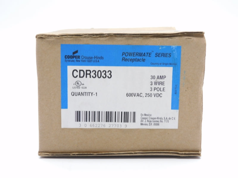 CROUSE HINDS CDR3033 600VAC 30A NSFS