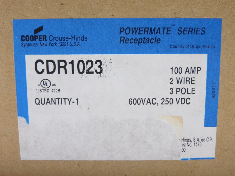 CROUSE HINDS CDR1023 600VAC 100A NSFS