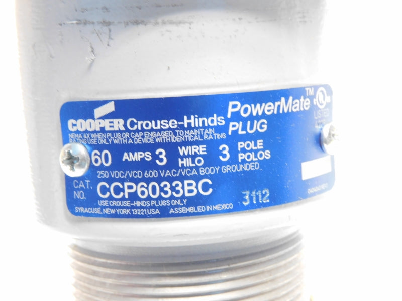 CROUSE HINDS CCP6033BC 600VAC 60A NSMP
