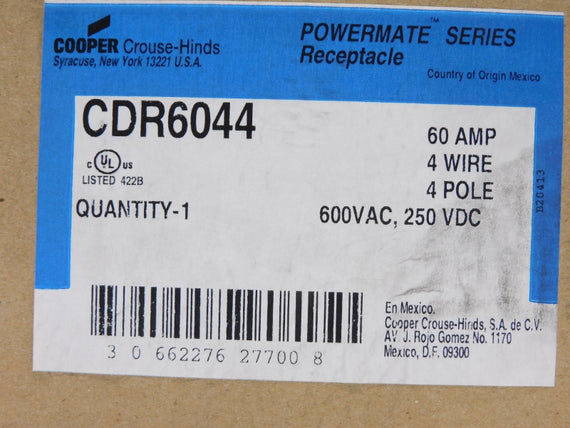CROUSE HINDS CDR6044 600VAC 60A NSFS