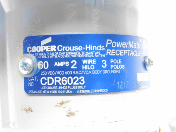 CROUSE HINDS CDR6023 600VAC 60A NSMP