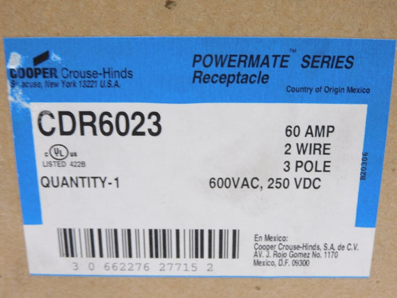 CROUSE HINDS CDR6023 600VAC 60A NSMP