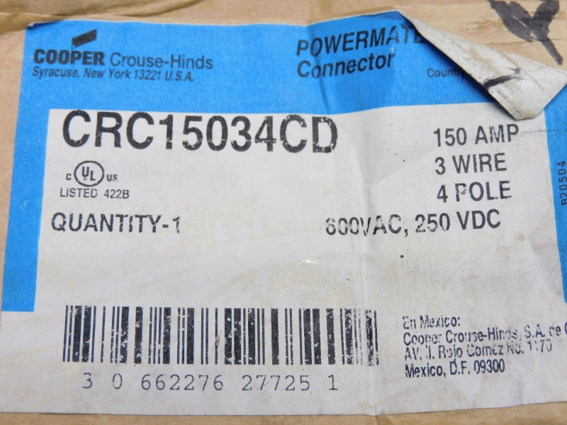 CROUSE HINDS CRC15034CD 600VAC 150A NSMP