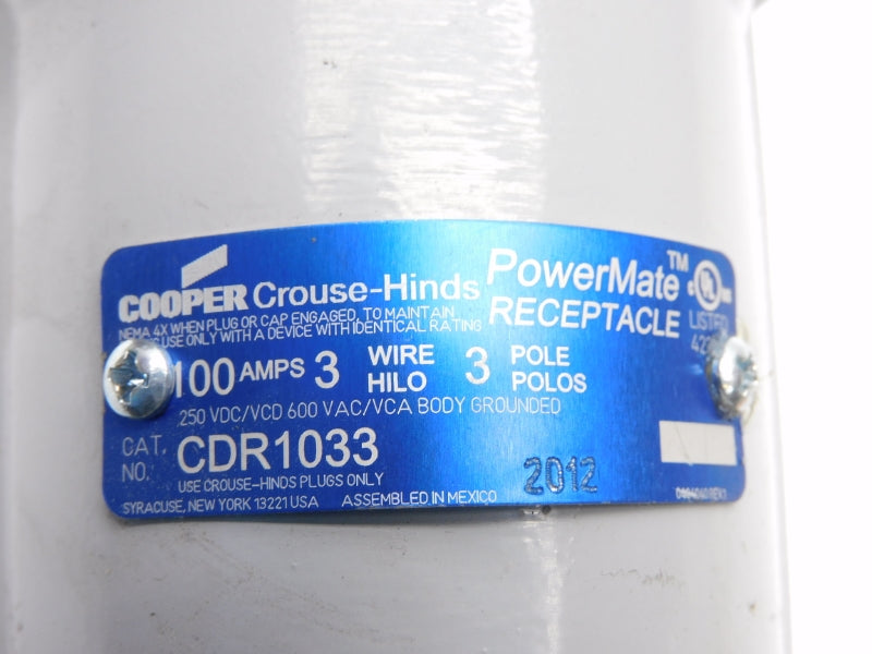 CROUSE HINDS CDR1033 600VAC 100A NSMP