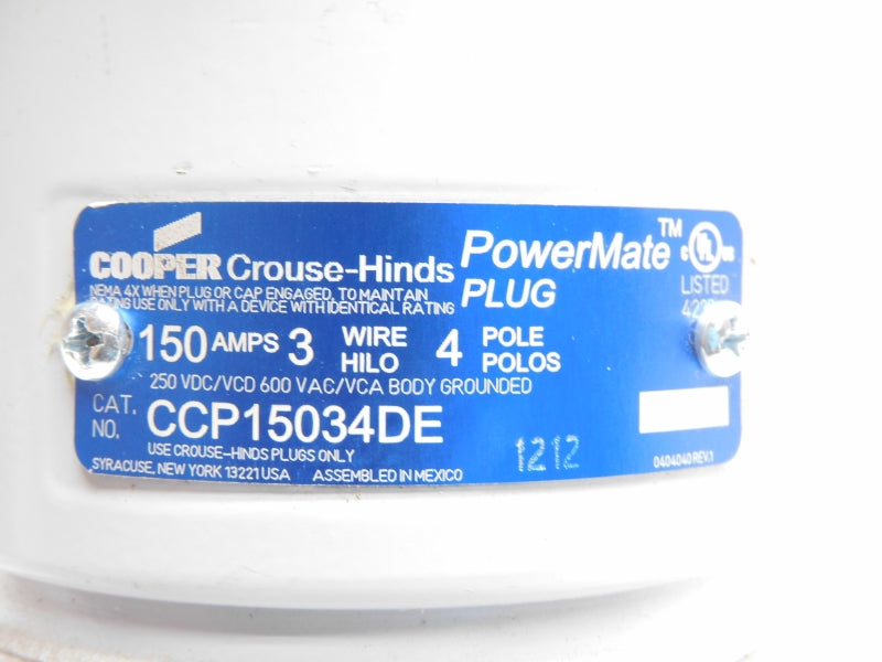 CROUSE HINDS CCP15034DE 600VAC 150A NSNP