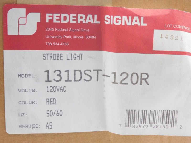 FEDERAL SIGNAL 131DST-120R SER. A5 120VAC NSFS
